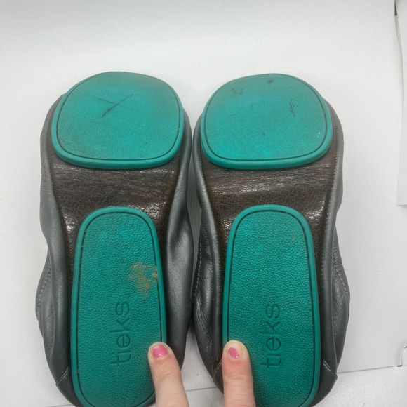 Tieks by Gavrieli Pewter Ballet Flats Sliver Metallic Leather Foldable Size 10 - Picture 5 of 5